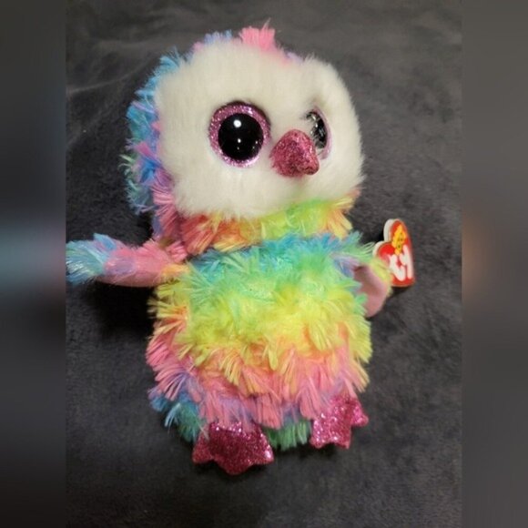 Ty Beanie Boos Rainbow Owl Plush Toy - Picture 4 of 8